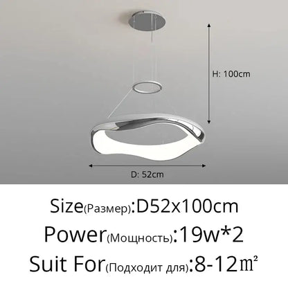 Modern white and black chrome pendant lamp for dining room