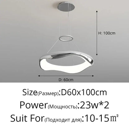 Modern white and black chrome pendant lamp for dining room