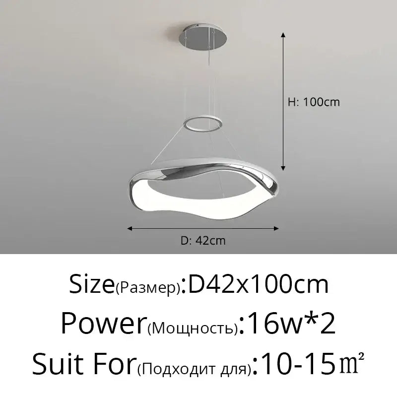 Modern white and black chrome pendant lamp for dining room