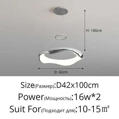 Modern white and black chrome pendant lamp for dining room