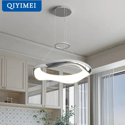 Modern white and black chrome pendant lamp for dining room