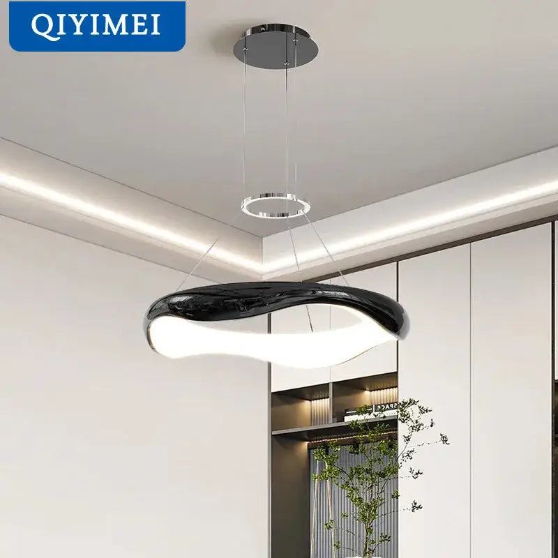 Modern white and black chrome pendant lamp for dining room