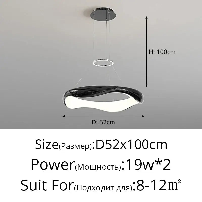 Modern white and black chrome pendant lamp for dining room