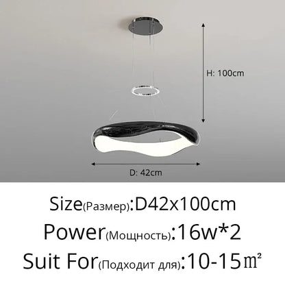 Modern white and black chrome pendant lamp for dining room