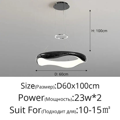 Modern white and black chrome pendant lamp for dining room