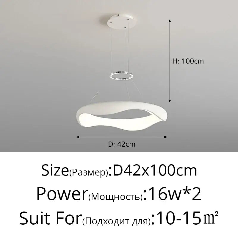 Modern white and black chrome pendant lamp for dining room