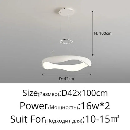 Modern white and black chrome pendant lamp for dining room