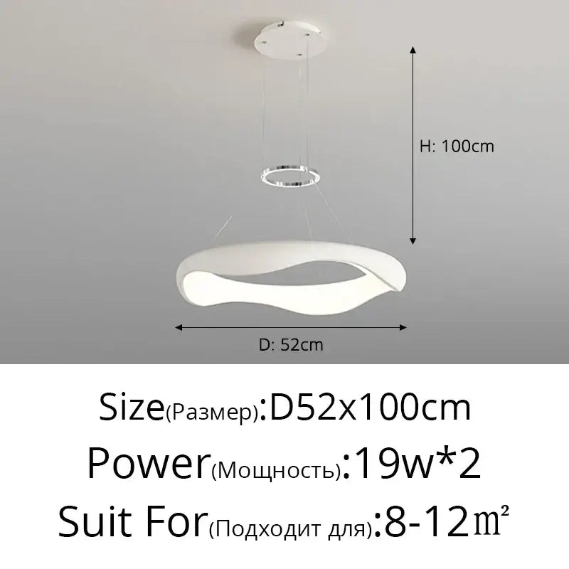 Modern white and black chrome pendant lamp for dining room