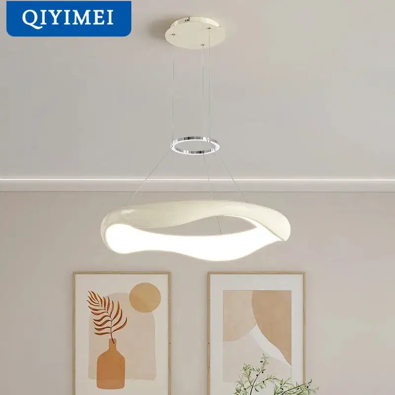 Modern white and black chrome pendant lamp for dining room