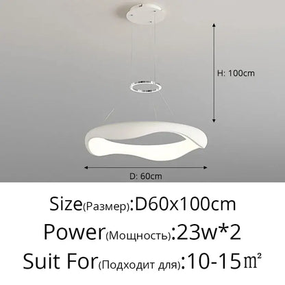 Modern white and black chrome pendant lamp for dining room