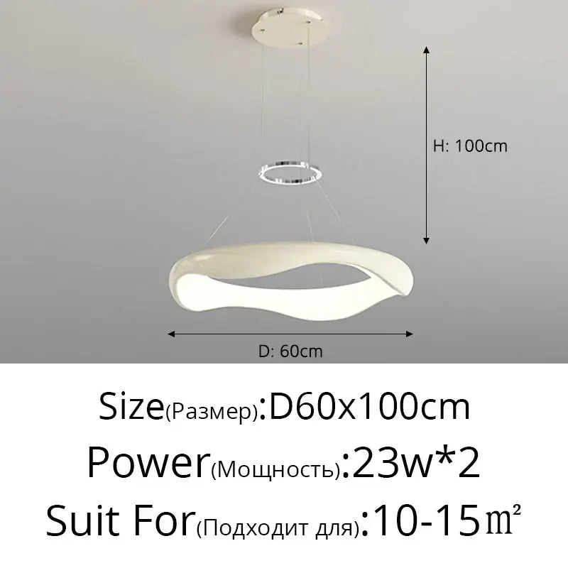Modern white and black chrome pendant lamp for dining room