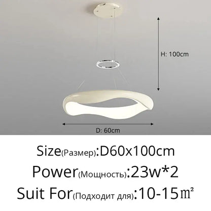Modern white and black chrome pendant lamp for dining room
