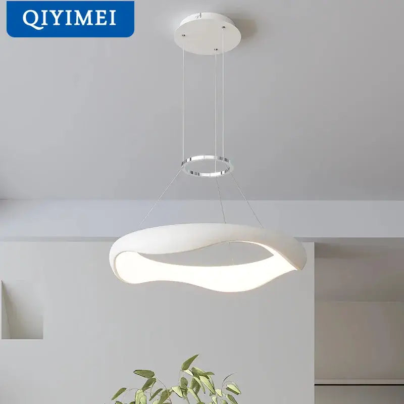 Modern white and black chrome pendant lamp for dining room