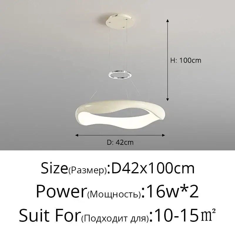 Modern white and black chrome pendant lamp for dining room