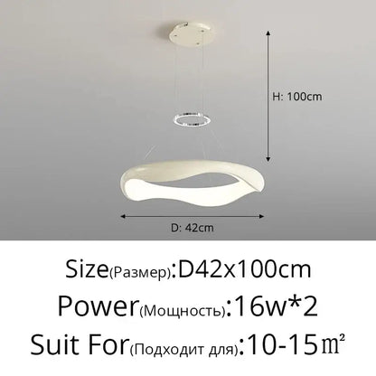 Modern white and black chrome pendant lamp for dining room