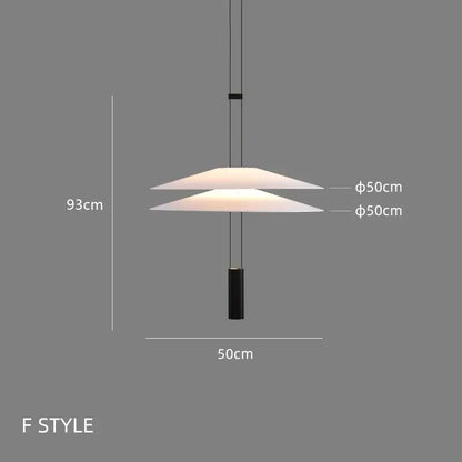 Modern white and black circular pendant light dining room tiered design