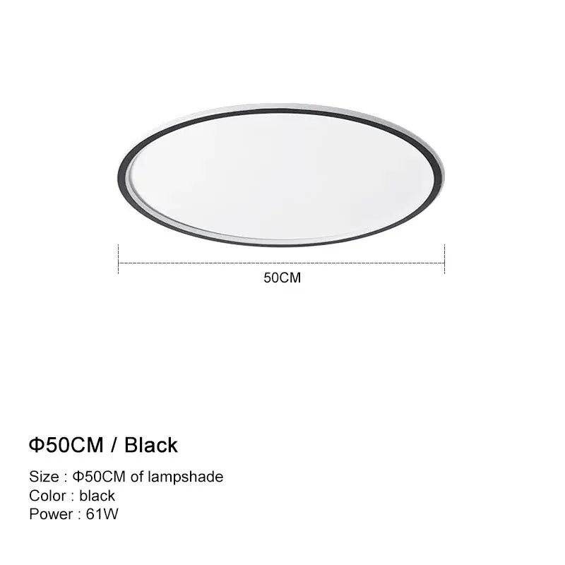 Modern white and black dimmable led ceiling light for living room