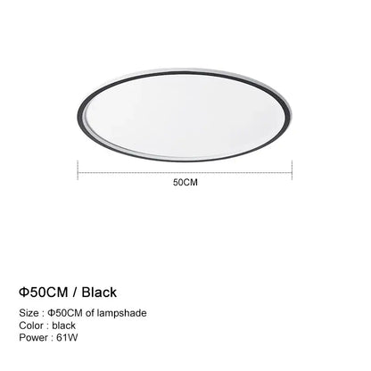 Modern white and black dimmable led ceiling light for living room