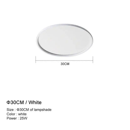Modern white and black dimmable led ceiling light for living room