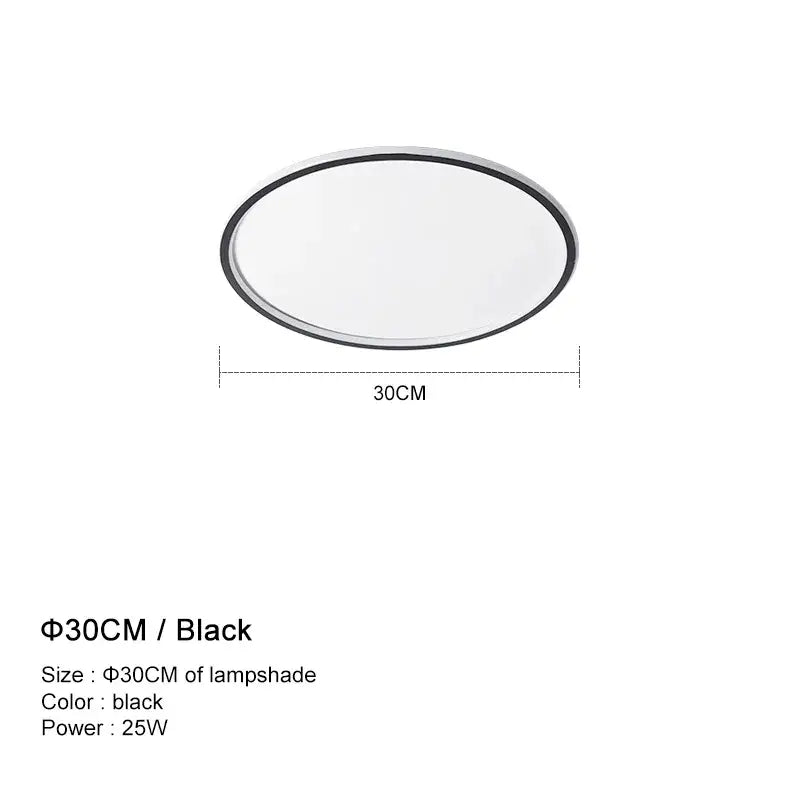 Modern white and black dimmable led ceiling light for living room