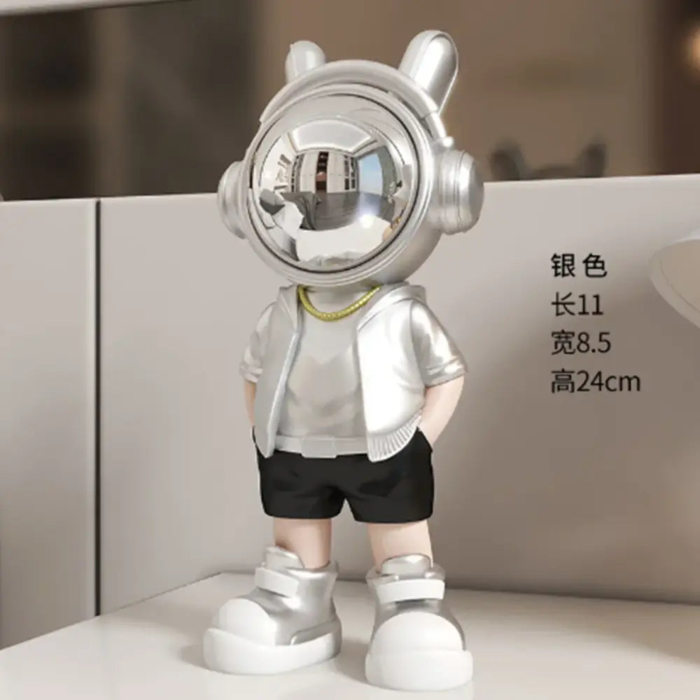 Modern white and blue astronaut resin sculpture living room decor