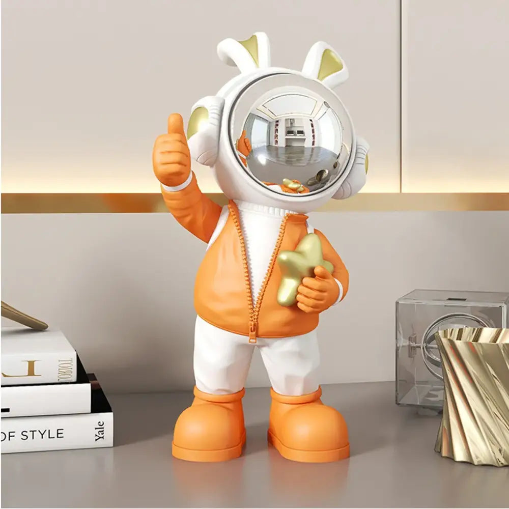 Modern white and blue astronaut resin sculpture living room decor
