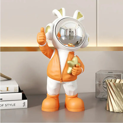Modern white and blue astronaut resin sculpture living room decor
