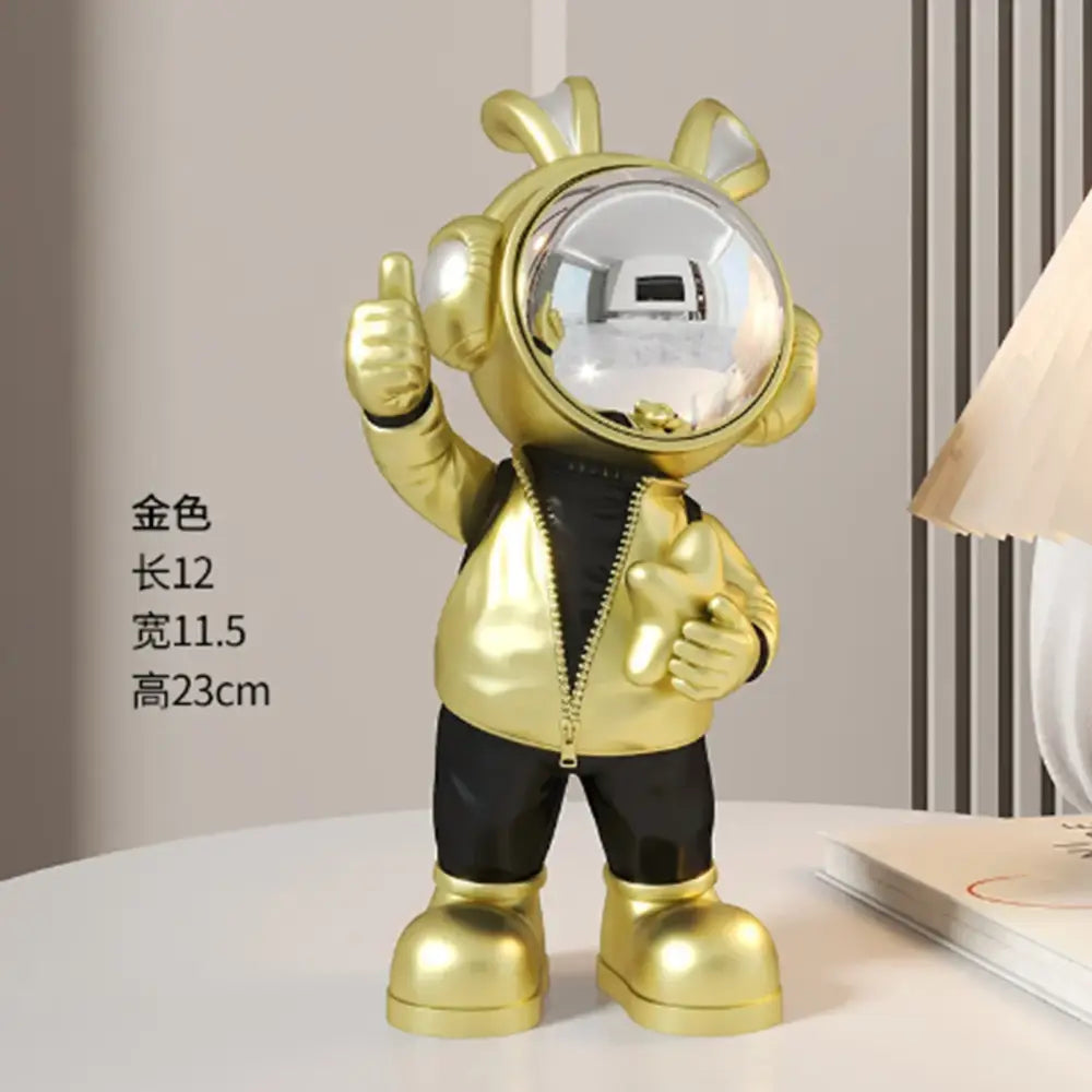 Modern white and blue astronaut resin sculpture living room decor