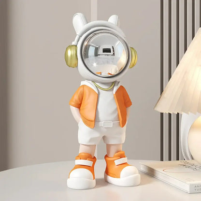 Modern white and blue astronaut resin sculpture living room decor