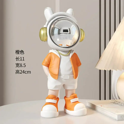 Modern white and blue astronaut resin sculpture living room decor