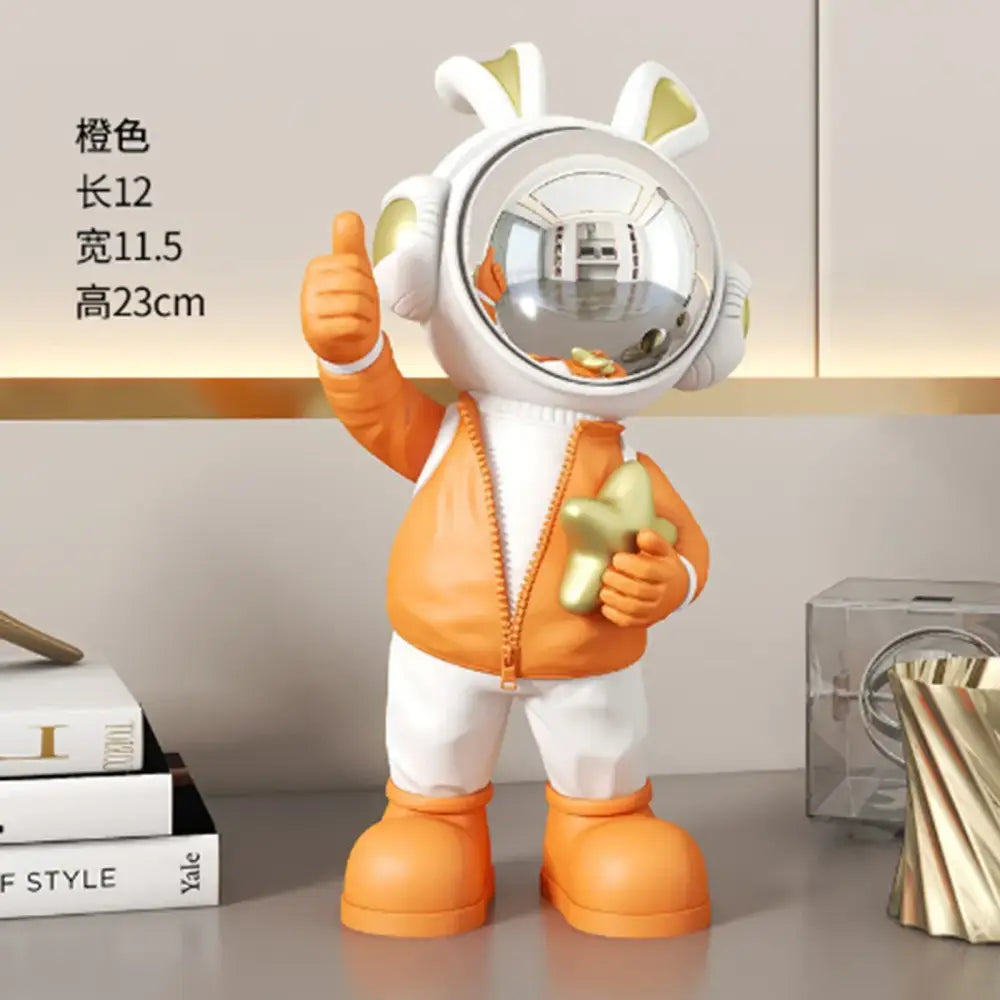 Modern white and blue astronaut resin sculpture living room decor