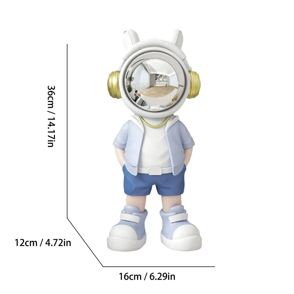 Modern white and blue astronaut resin sculpture living room decor