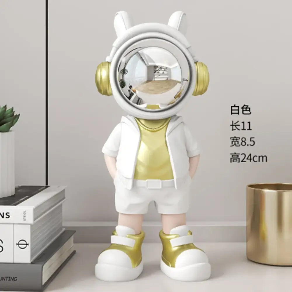 Modern white and blue astronaut resin sculpture living room decor