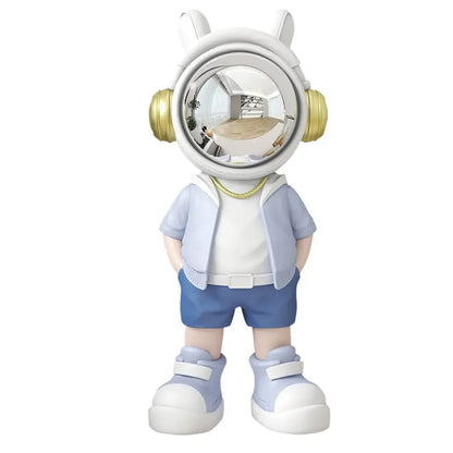 Modern white and blue astronaut resin sculpture living room decor