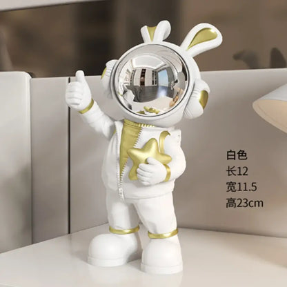 Modern white and blue astronaut resin sculpture living room decor