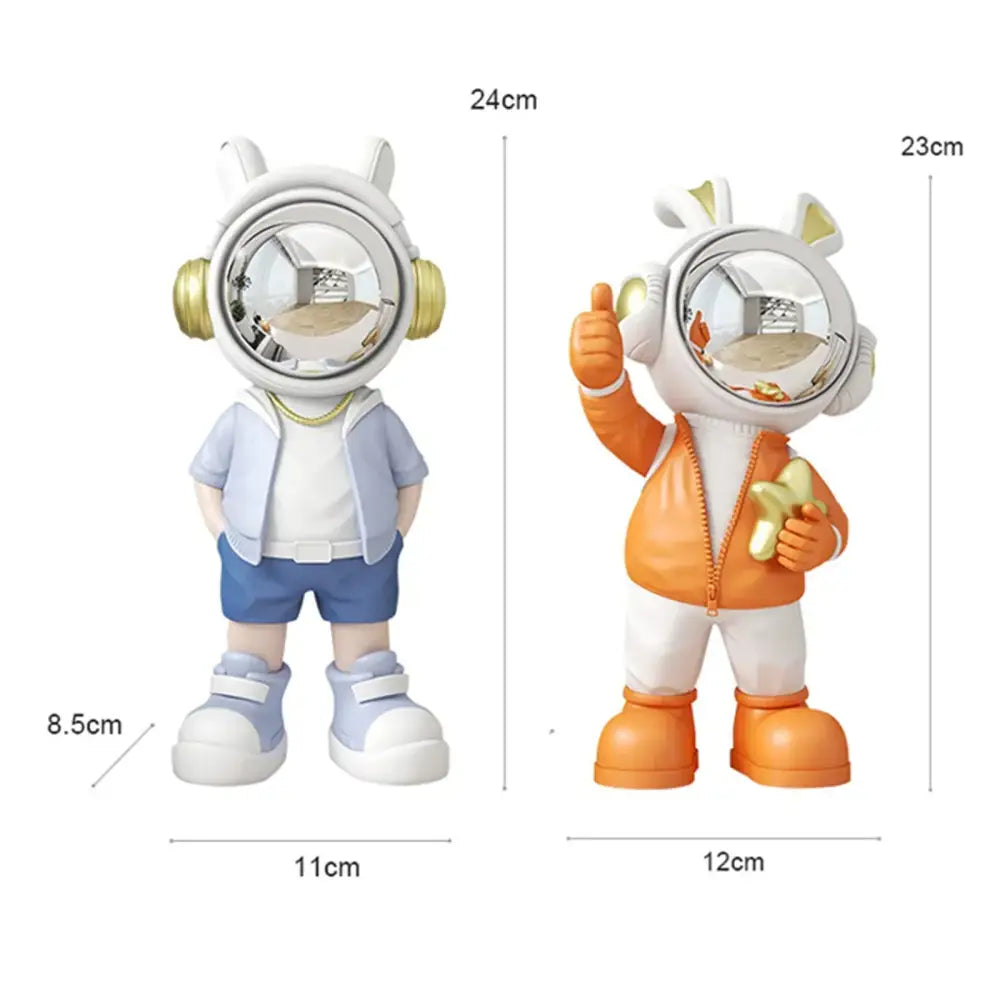 Modern white and blue astronaut resin sculpture living room decor
