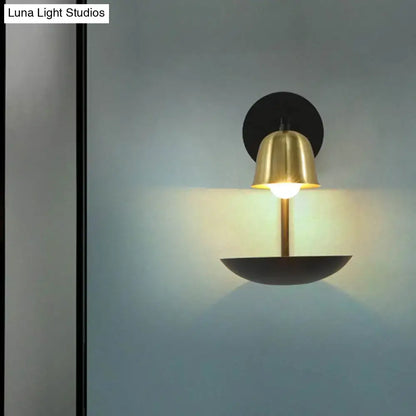 Modern white and brass bell metal sconce bedroom wall lamp