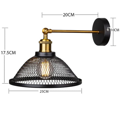 Modern white and brass iron net wall lamp bedroom mesh sconce