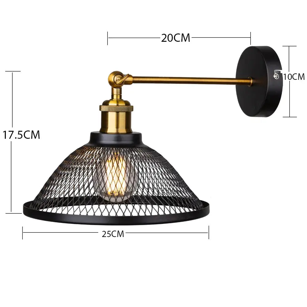 Modern white and brass iron net wall lamp bedroom mesh sconce