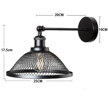 Modern white and brass iron net wall lamp bedroom mesh sconce