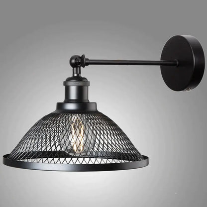 Modern white and brass iron net wall lamp bedroom mesh sconce