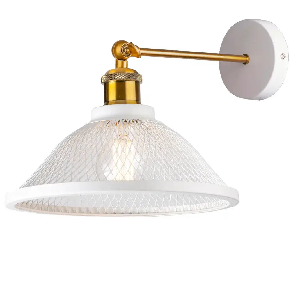Modern white and brass iron net wall lamp bedroom mesh sconce