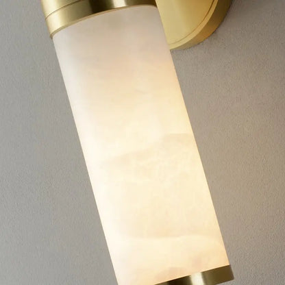 Modern white and brass pillar shaped sconce light bedroom lamp