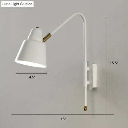 Modern white and brass v-shaped wall light bedroom reading lamp