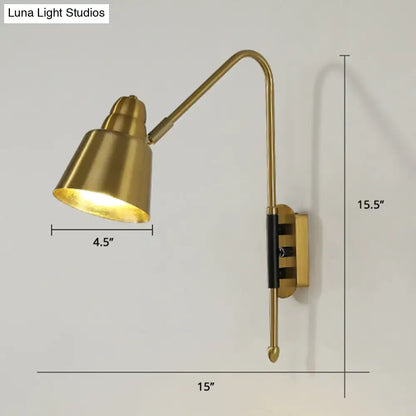 Modern white and brass v-shaped wall light bedroom reading lamp