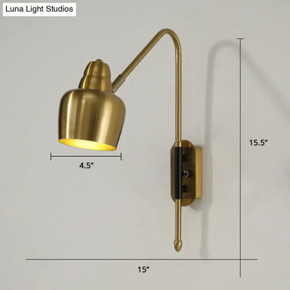 Modern white and brass v-shaped wall light bedroom reading lamp