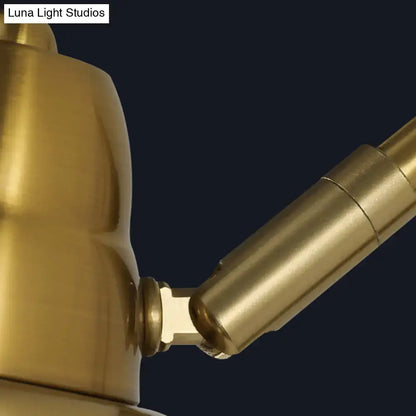 Modern white and brass v-shaped wall light bedroom reading lamp