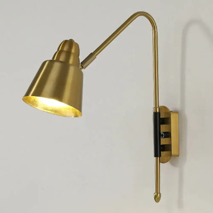 Modern white and brass v-shaped wall light bedroom reading lamp
