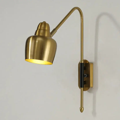 Modern white and brass v-shaped wall light bedroom reading lamp