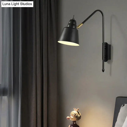 Modern white and brass v-shaped wall light bedroom reading lamp